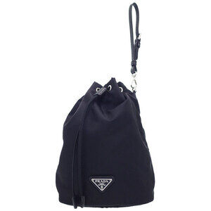 Prada ReNylon Pouch drawstring wristlet Clutch Black